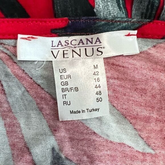 Lascana Red Tropical Hawaiian Print Dress Size M - Picture 4 of 7